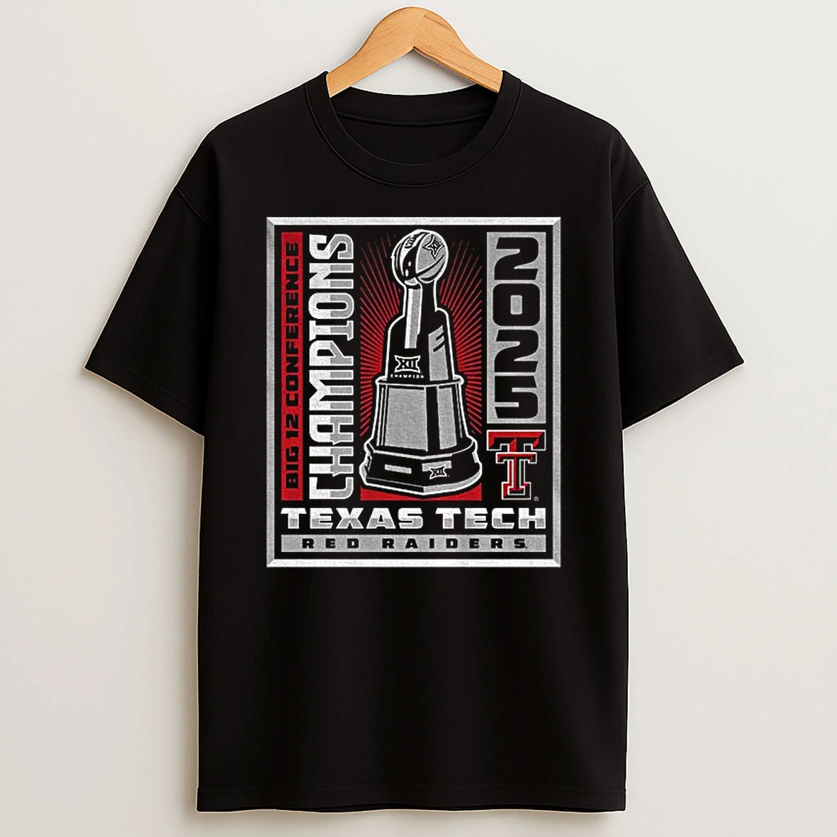 Texas Tech Red Raiders Winner Win Trophy Big 12 Cfp Champion T Shirt