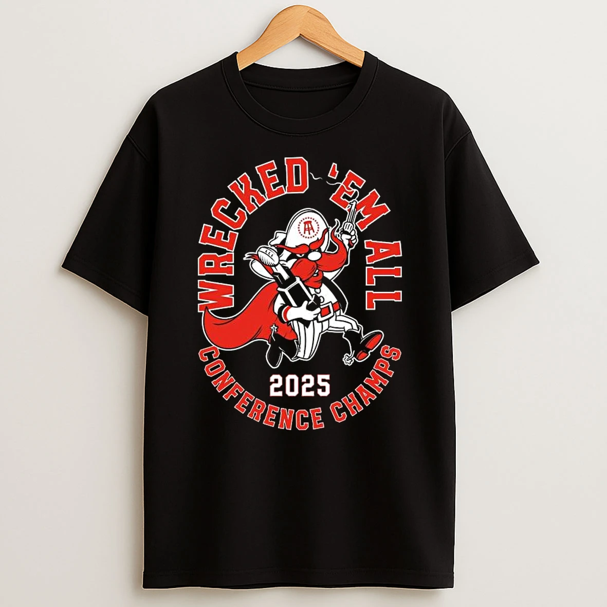 Texas Tech Red Raiders Wrecked Em Conference Champs Mascot 2025 T Shirt
