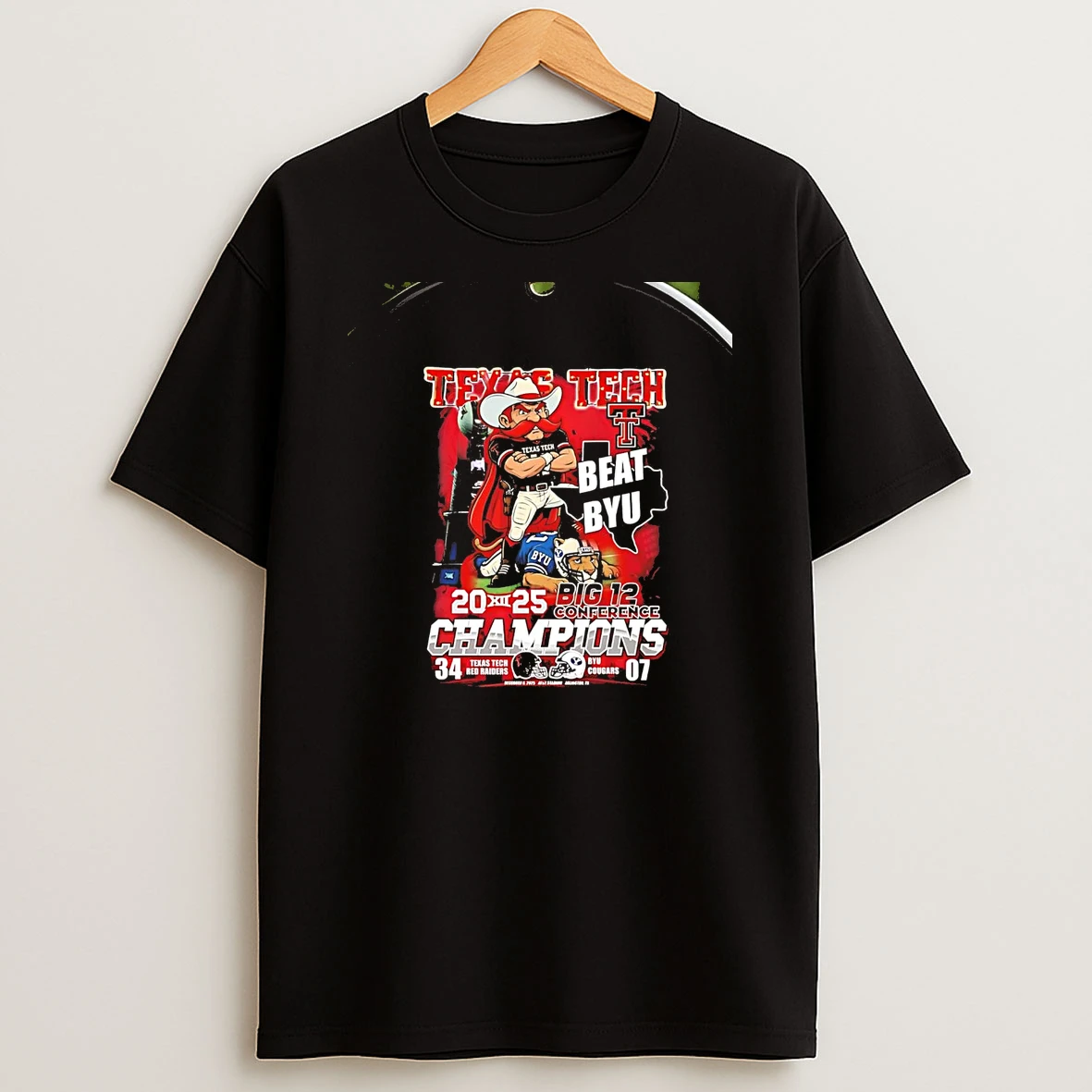 Texas Tech Red Raiders Beat Byu 2025 Big 12 Conference Champions Chriast T Shirt