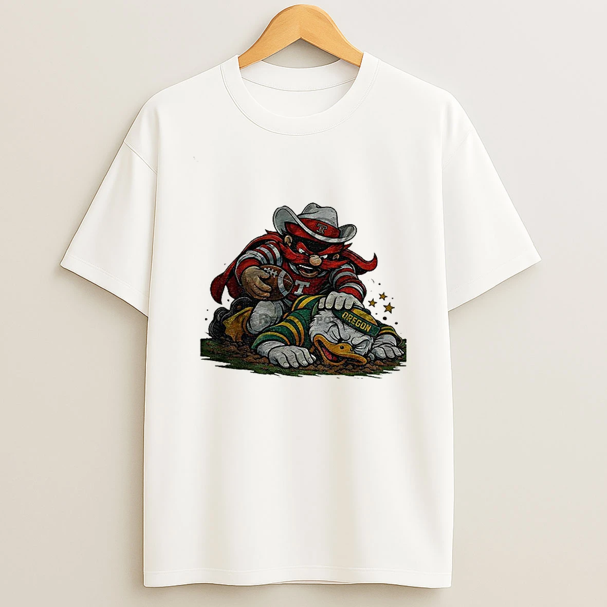 Texas Tech Red Raiders Beat Oregon Ducks Playoffs Retro Rivalries Football Artwork T Shirt