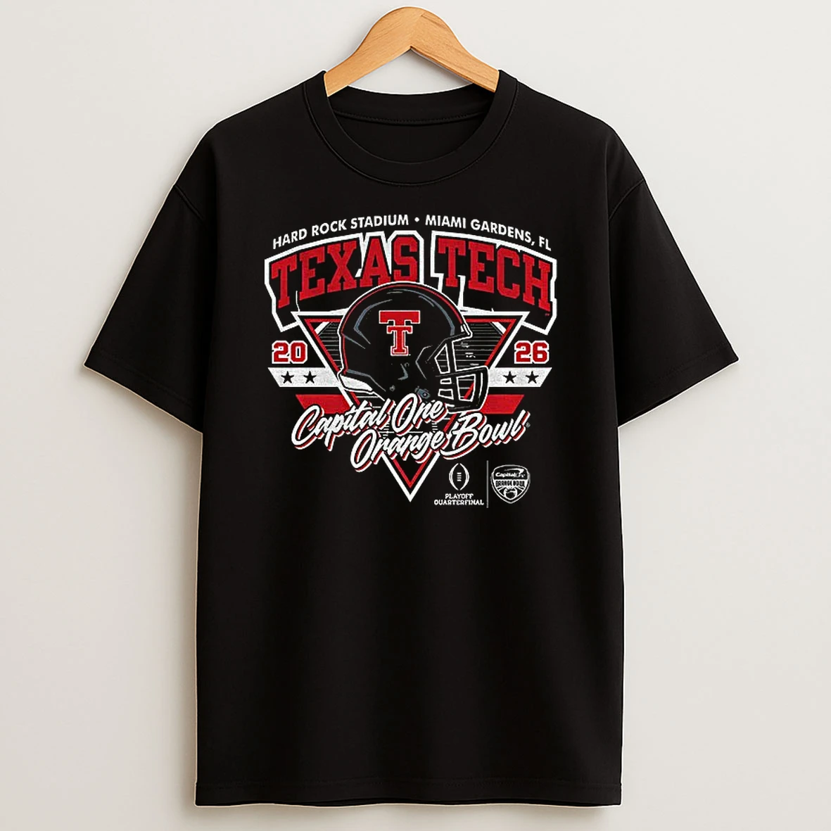 Texas Tech Red Raiders Football 2026 Capital One Orange Bowl Hard Rock Stadium T Shirt