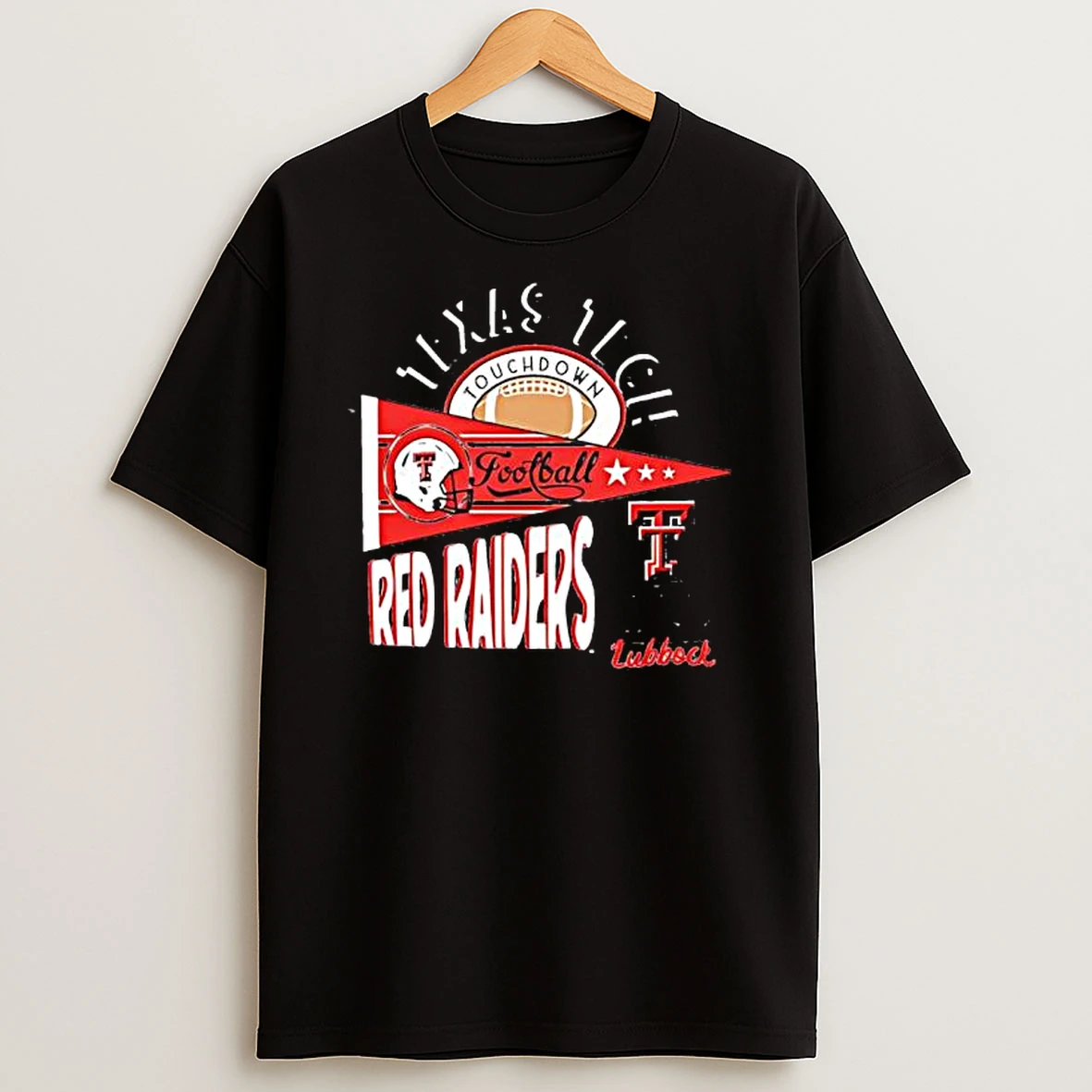 Texas Tech Red Raiders Football Flag Logo T Shirt