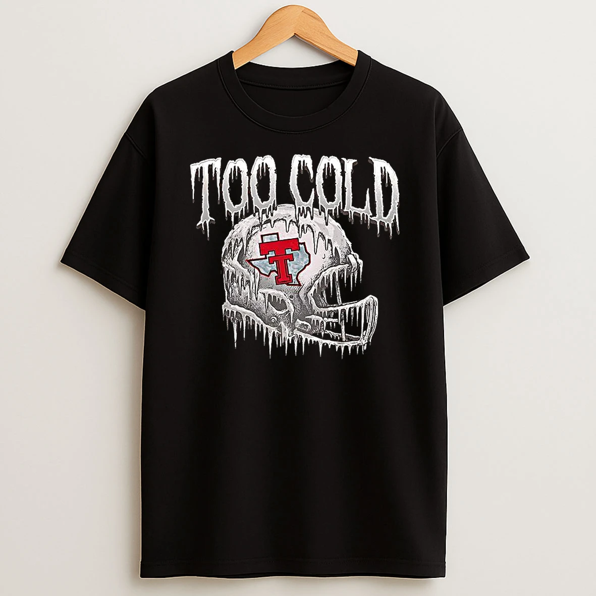 Texas Tech Red Raiders Football Too Cold Frozen Helmet T Shirt