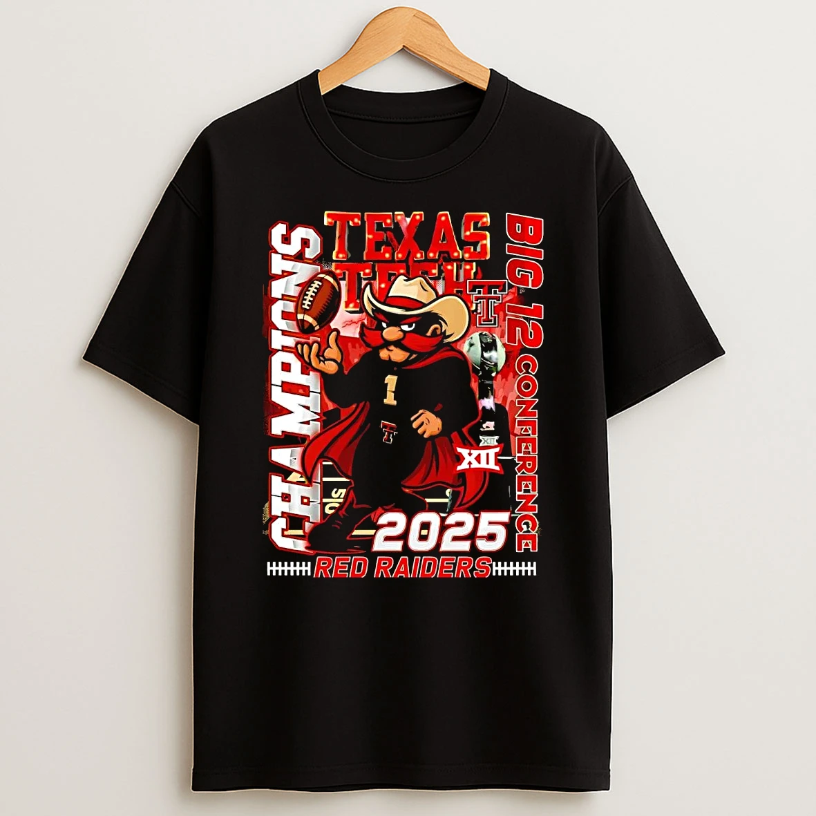 Texas Tech Red Raiders Mascot Big 12 Conference Champions 2025 T Shirt