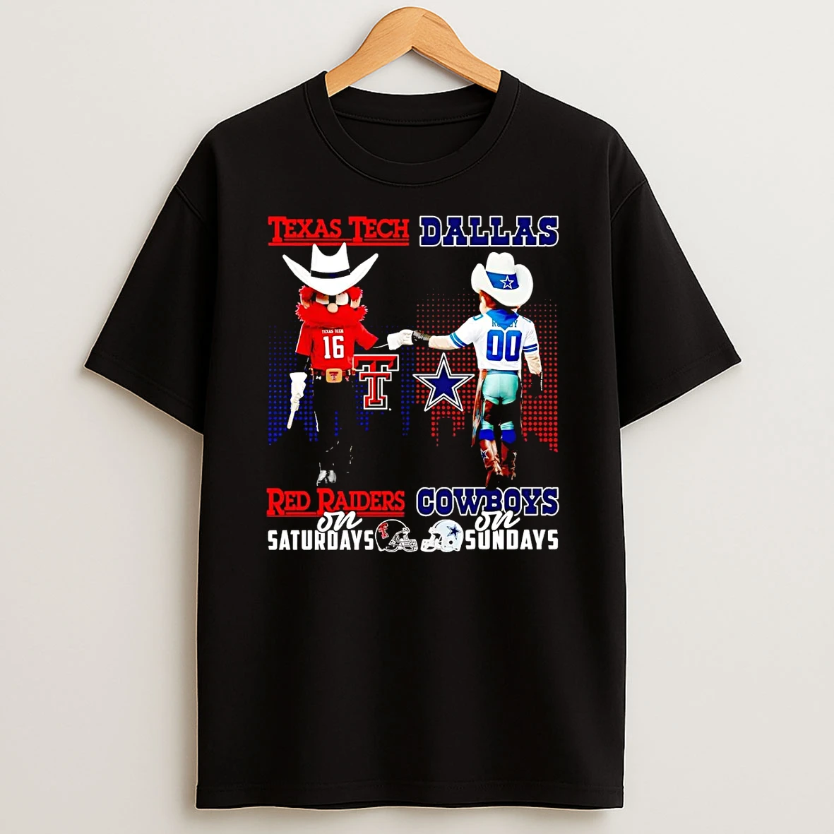 Texas Tech Red Raiders On Saturdays Dallas Cowboys On Sundays Mascot T Shirt