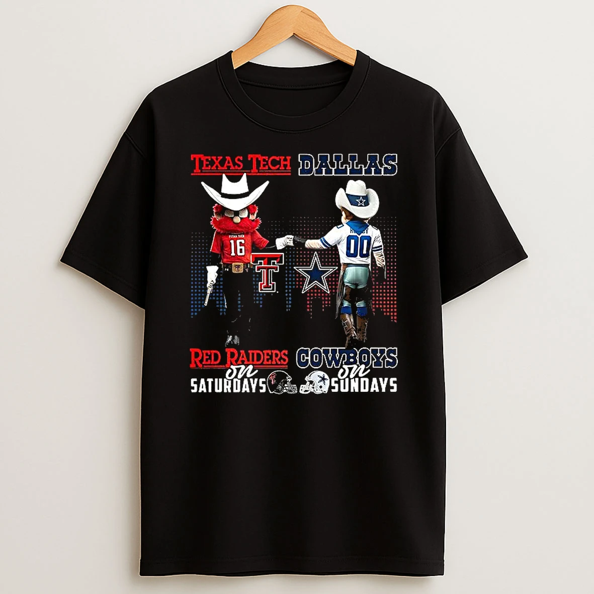 Texas Tech Red Raiders On Saturdays Vs Dallas Cowboys On Sundays Mascot T Shirt