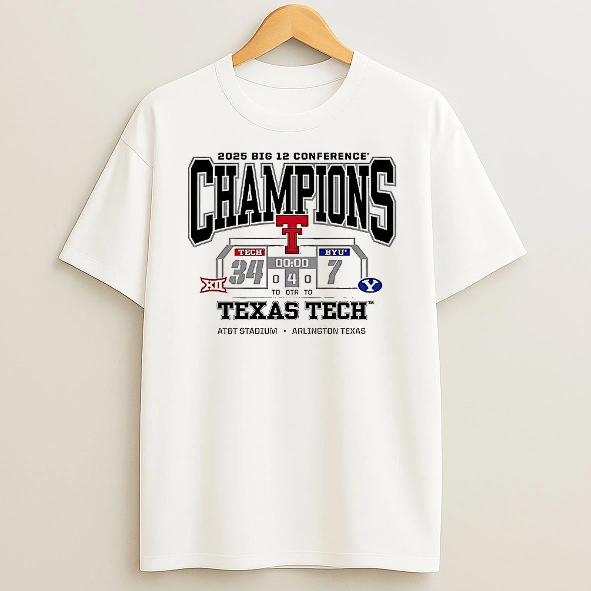 Texas Tech Red Raiders Vs Byu Big 12 Conference 2025 2026 T Shirt