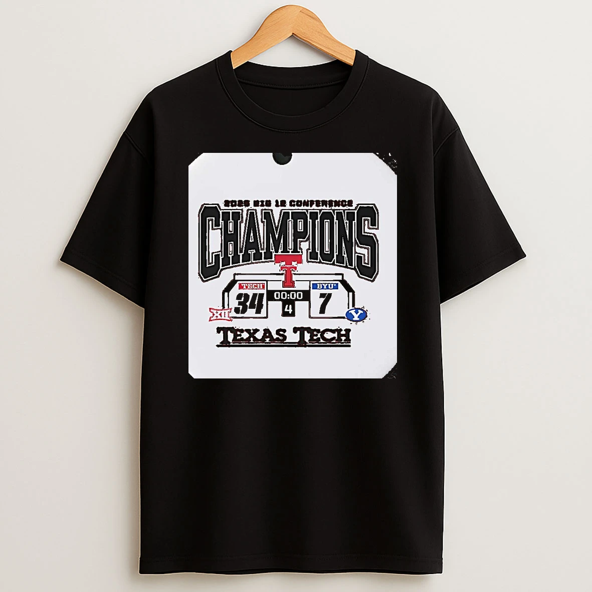 Texas Tech Red Raiders Vs Byu Cougars Big 12 Conference Champions Score 2025 Christmas T Shirt