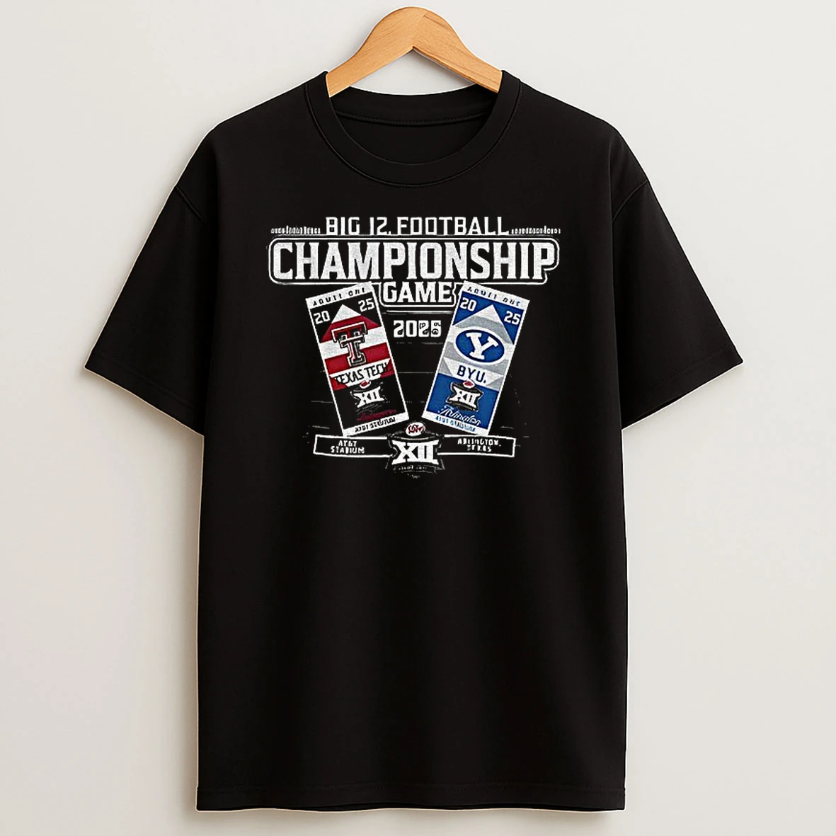 Texas Tech Red Raiders Vs Byu Cougars Big 12 Football Championship Game 2025 T Shirt