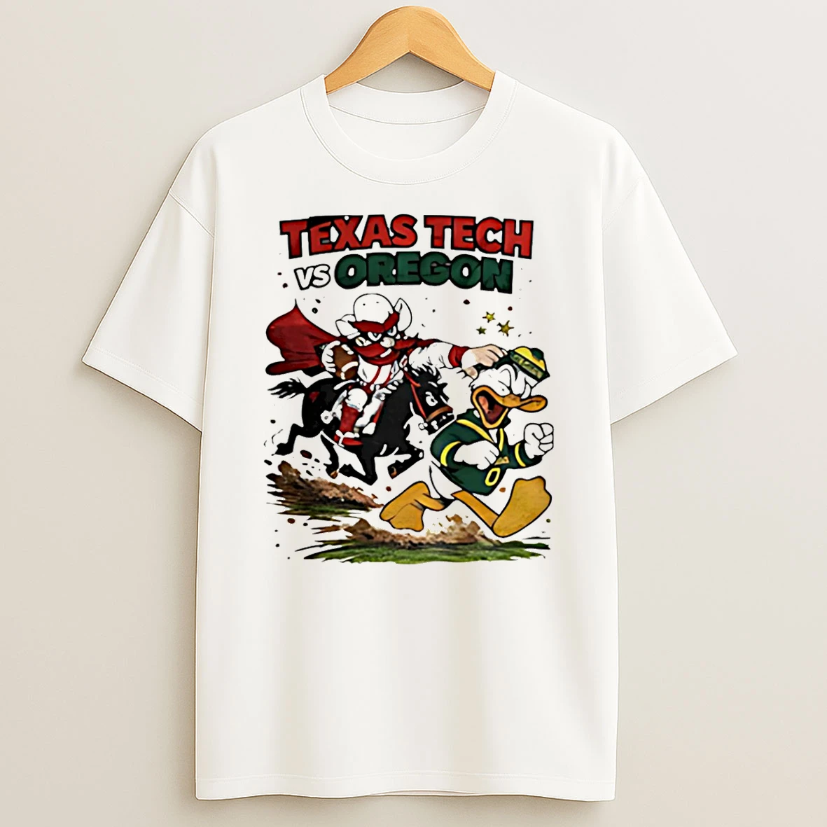 Texas Tech Red Raiders Vs Oregon Ducks Cfp Beat Ducks Mascot T Shirt