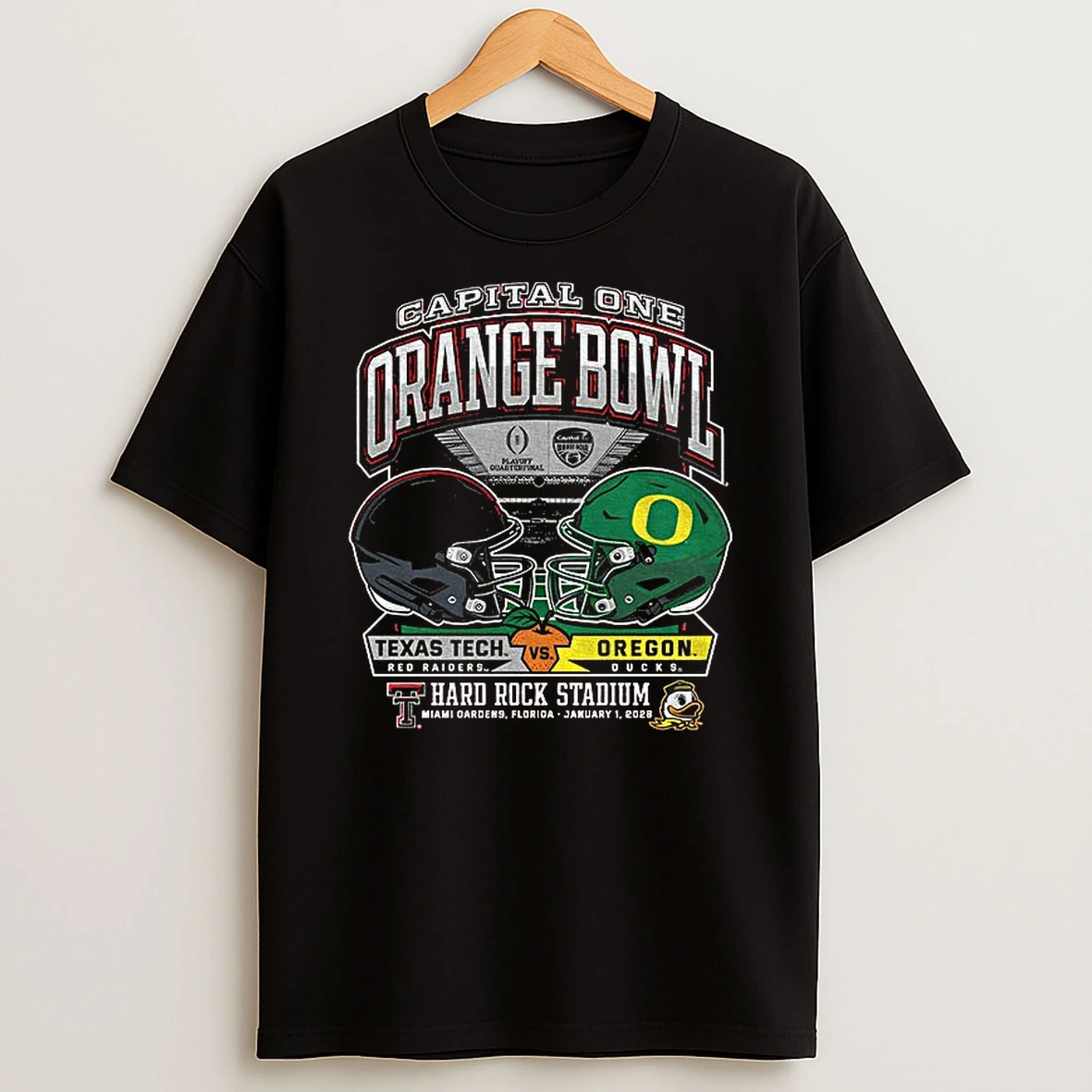 Texas Tech Red Raiders Vs Oregon Ducks Capital One Orange Bowl Hard Rock Stadium T Shirt
