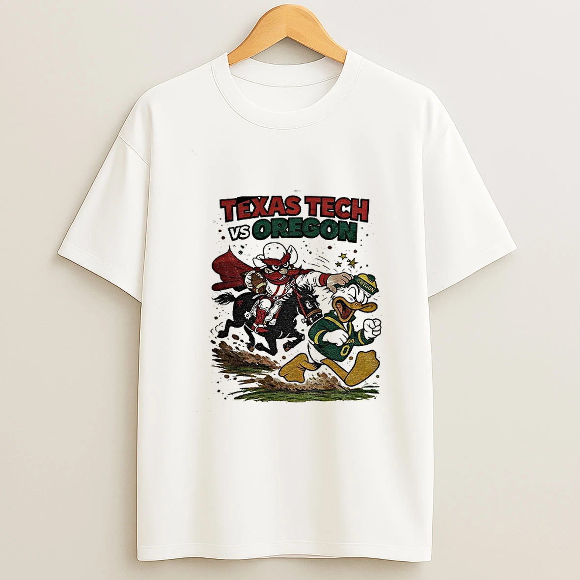 Texas Tech Red Raiders Vs Oregon Ducks Retro Rivalries Football Artwork Cfp T Shirt