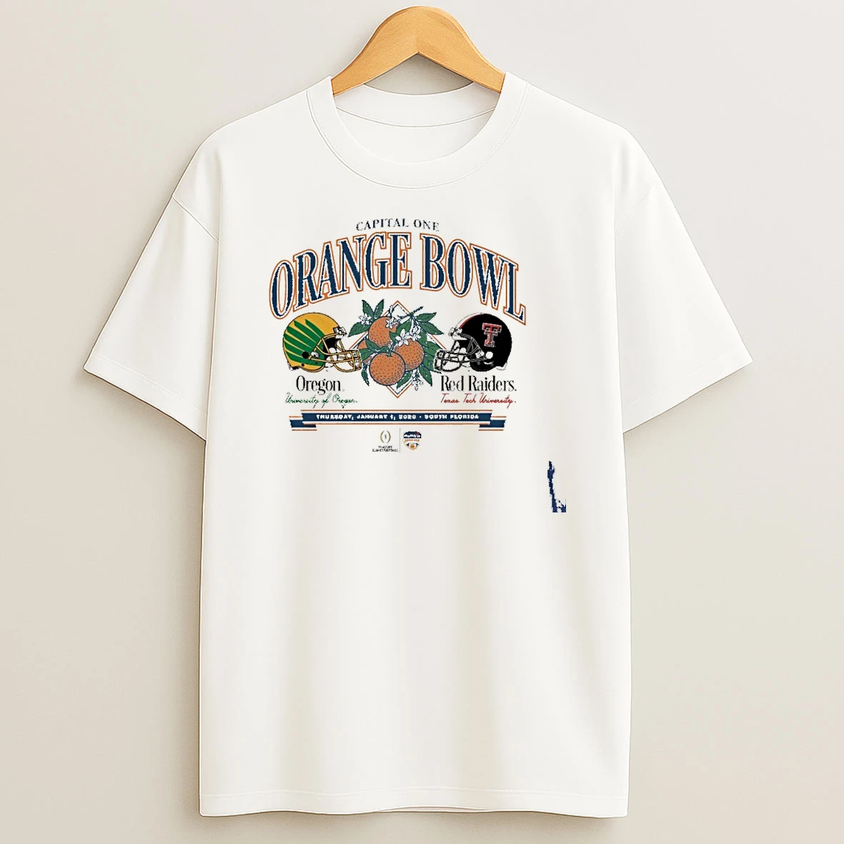 Texas Tech University Vs University Of Oregon 2026 Capital One Orange Bowl T Shirt