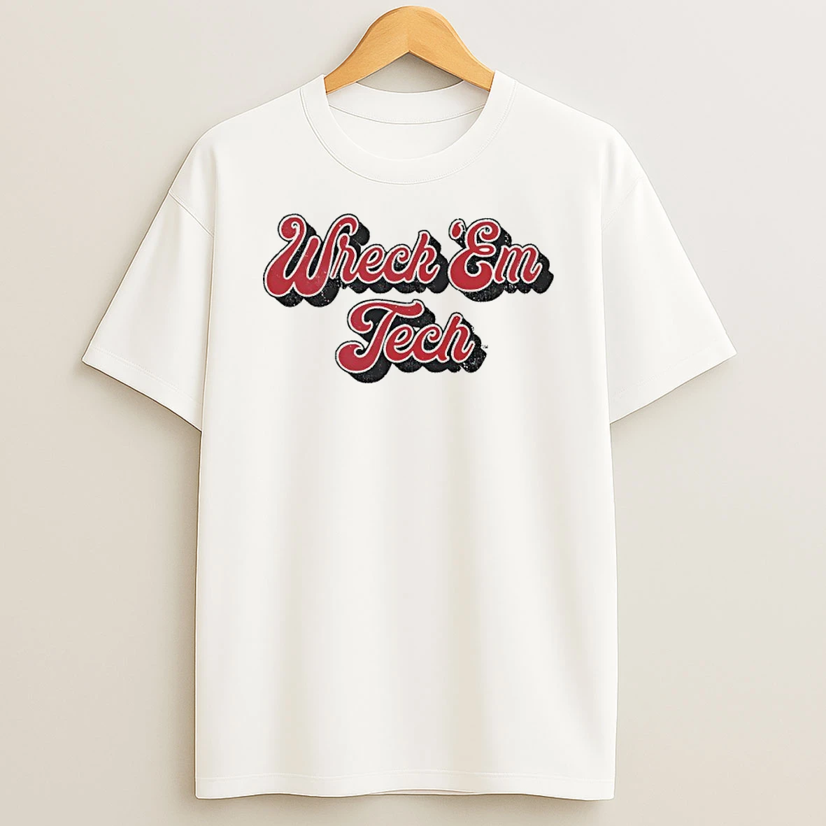 Texas Tech Wreck Em Tech Script T Shirt