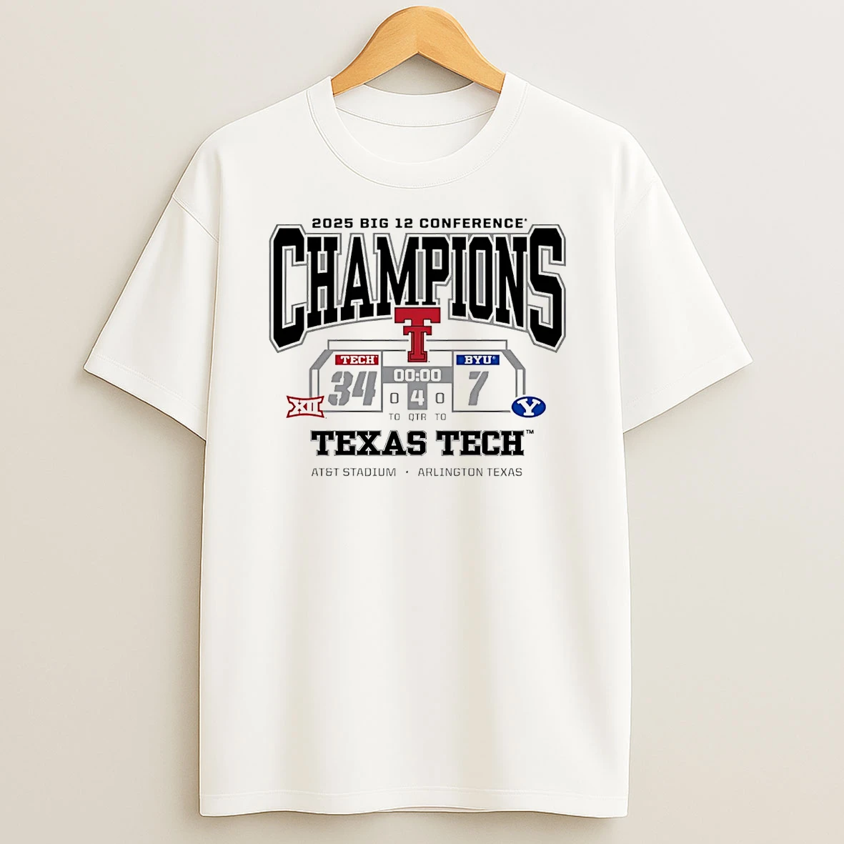 Texas Tech Football 2025 Big 12 Conference Champions Beat Byu Cougars T Shirt
