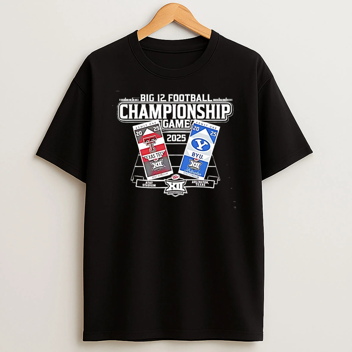 Texas Tech Vs Byu Byu Cougars 2025 Big 12 Football Championship Game T Shirt