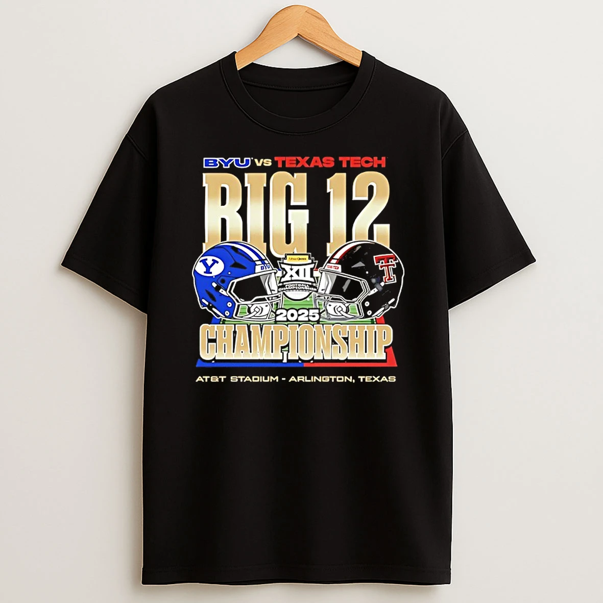 Texas Tech Vs Byu Cougars Big 12 Football Championship Helmets 2025 T Shirt