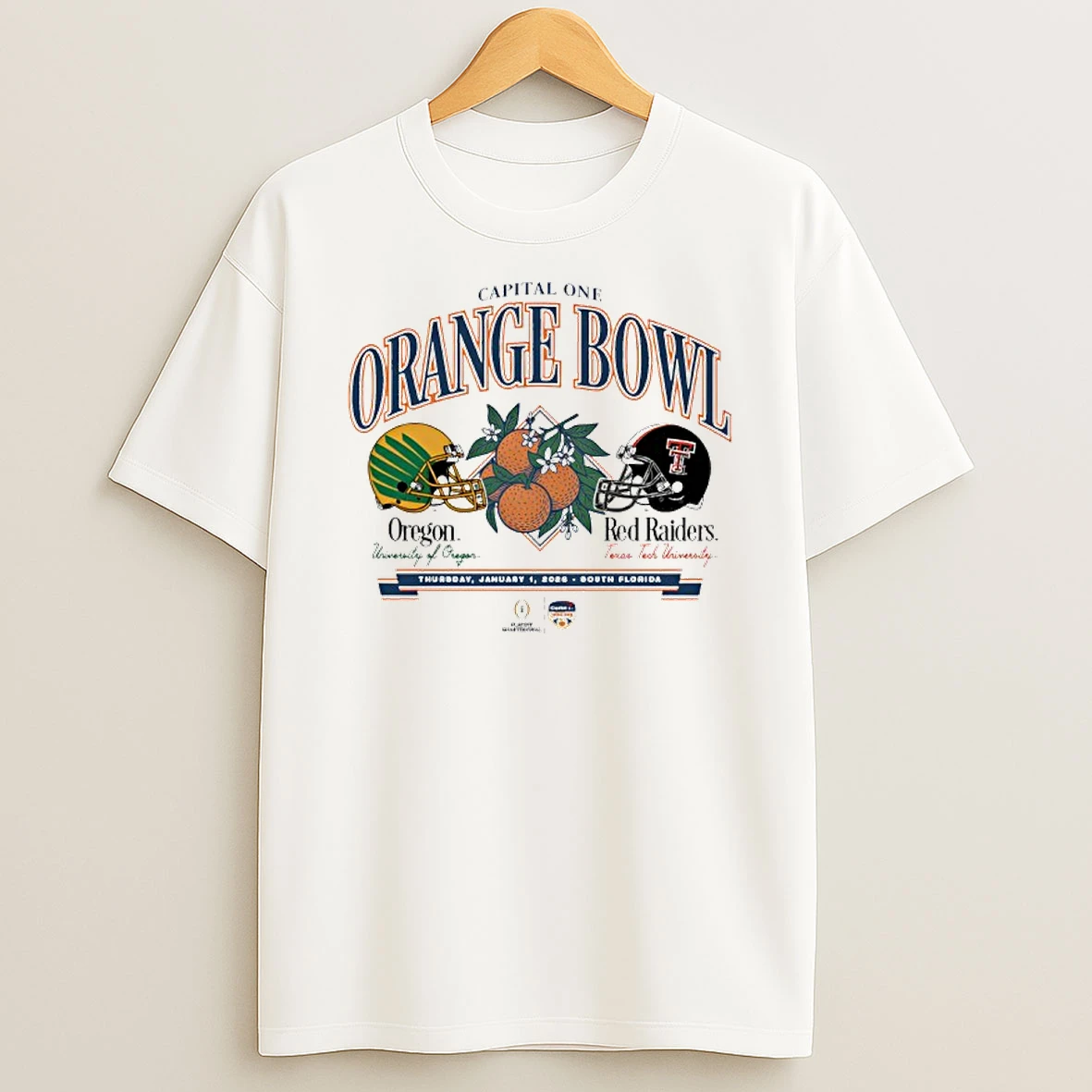 Texas Tech Vs Oregon 2026 Capital One Orange Bowl T Shirt