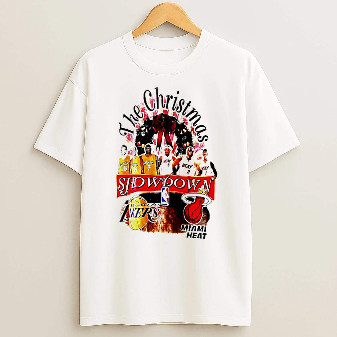 The Christmas Showdown Los Angeles Lakers And Miami Heat Basketball Teams Graphic T Shirt