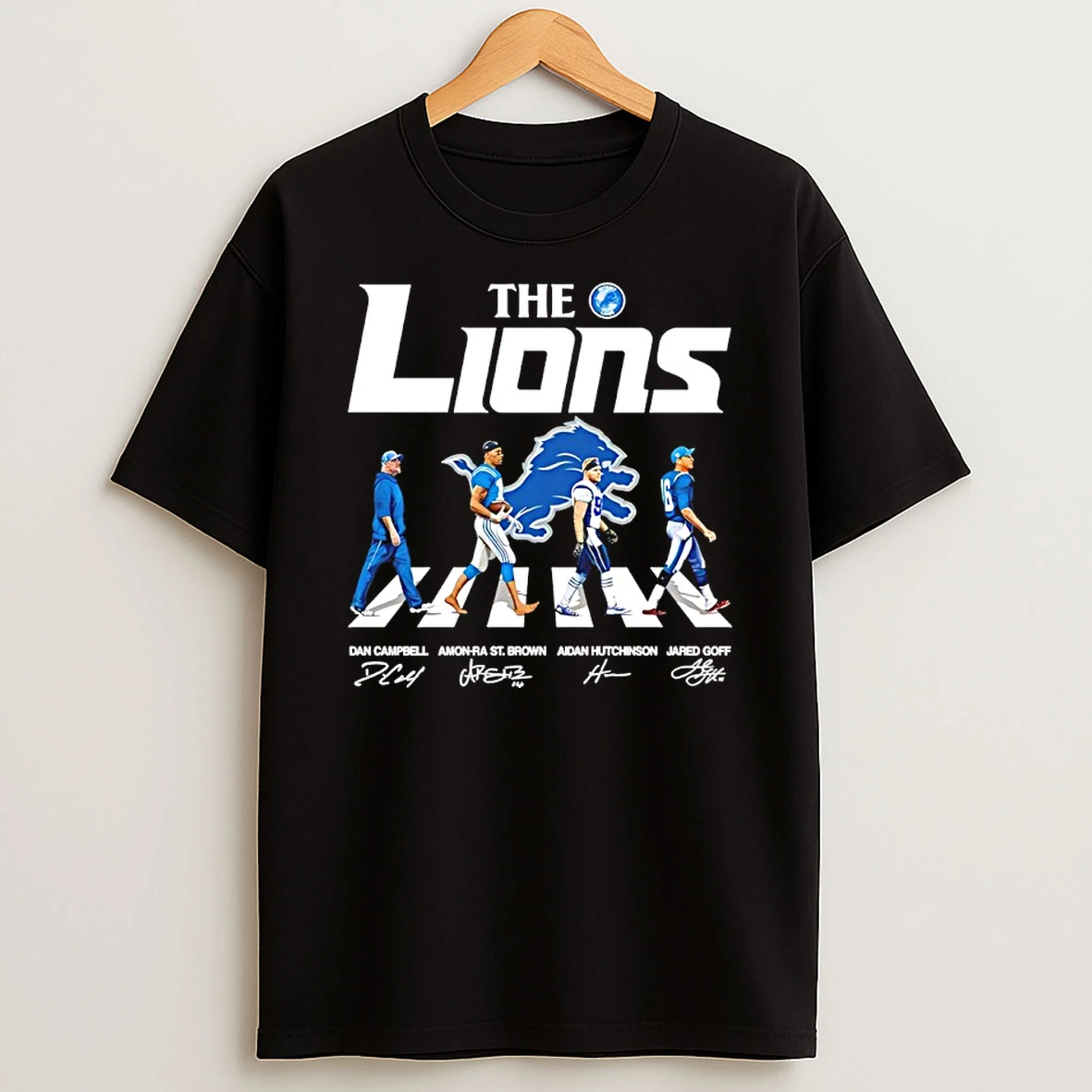 The Detroit Lions Player Walking Autographed T Shirt