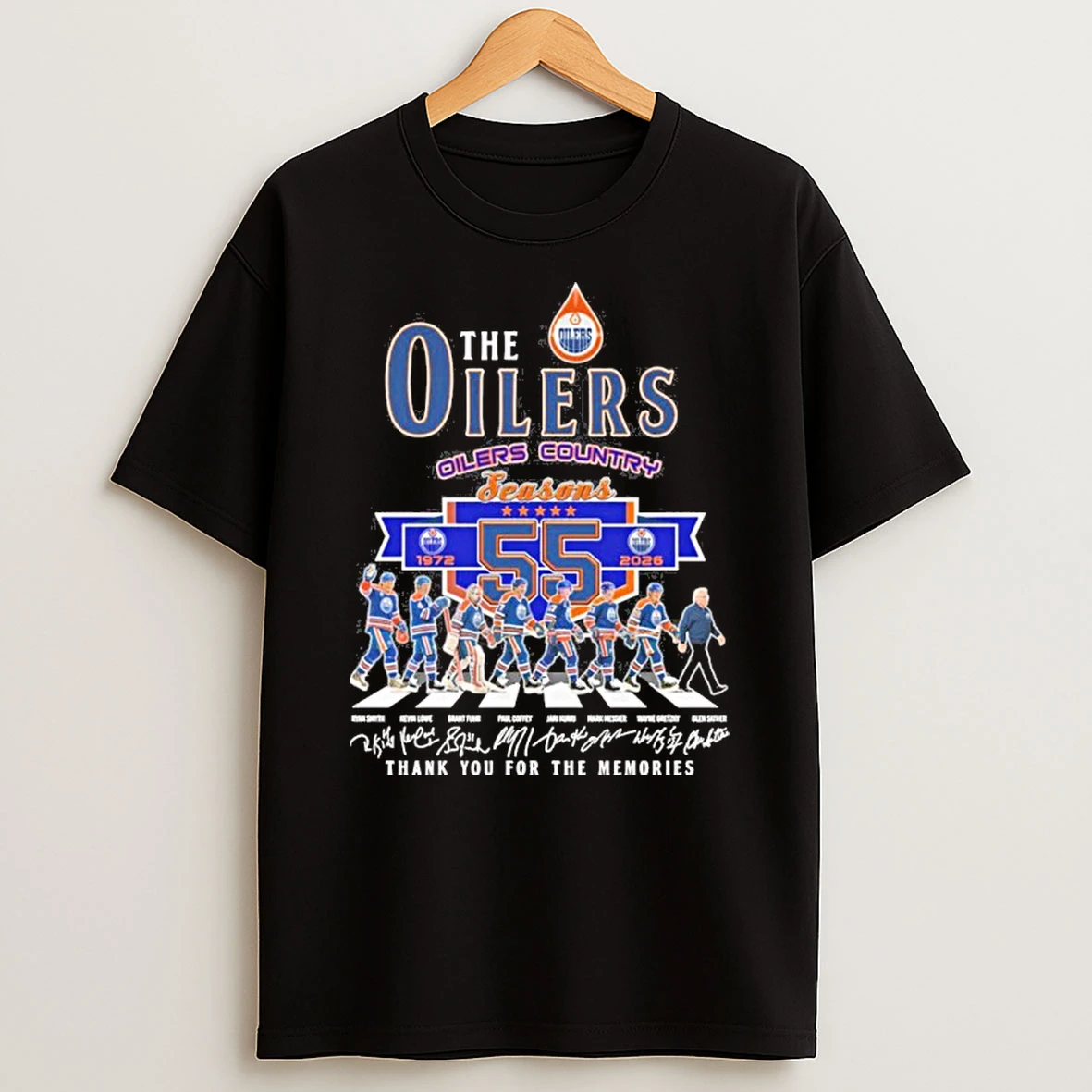 The Edmonton Oilers Abbey Road 55 Seasons 1972 2026 T Shirt