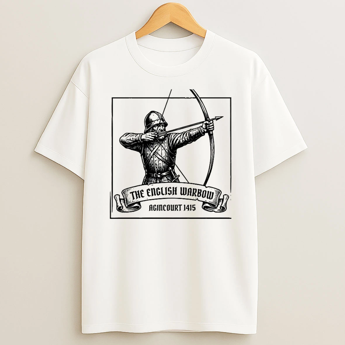 The English Warbow Agincourt 1415 Medieval Battlefield T Shirt