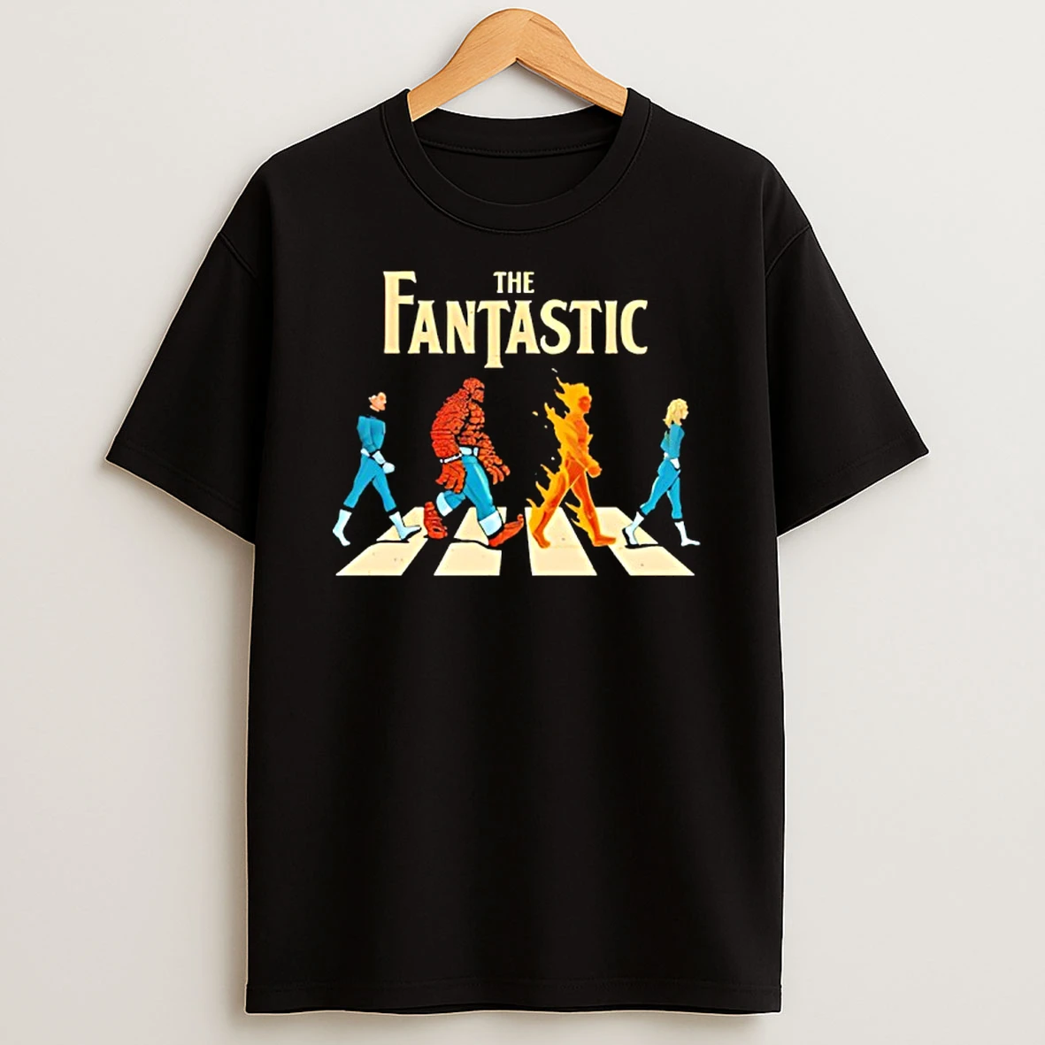 The Fantastic Four Superhero Team Walking T Shirt