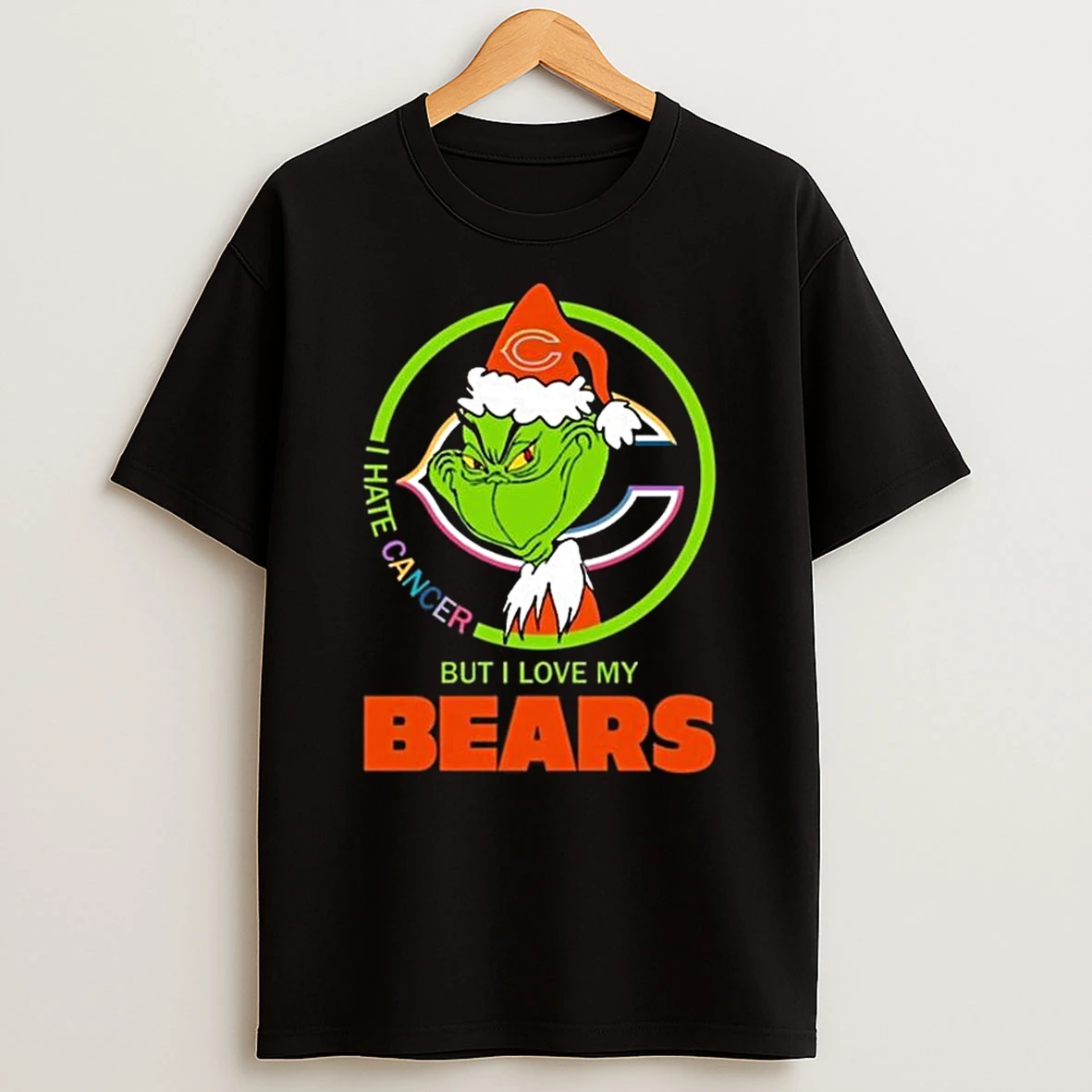 The Grinch I Hate Cancer But I Love My Chicago Bears Merry Christmas T Shirt