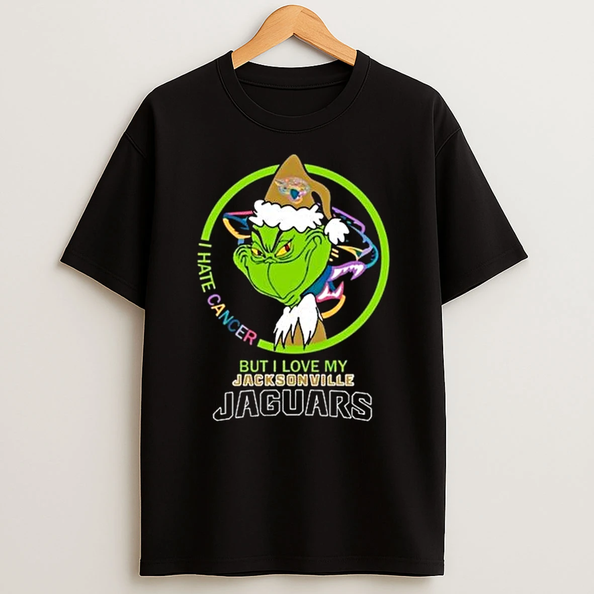 The Grinch I Hate Cancer But I Love My Jacksonville Jaguars Nfl Merry Christmas T Shirt
