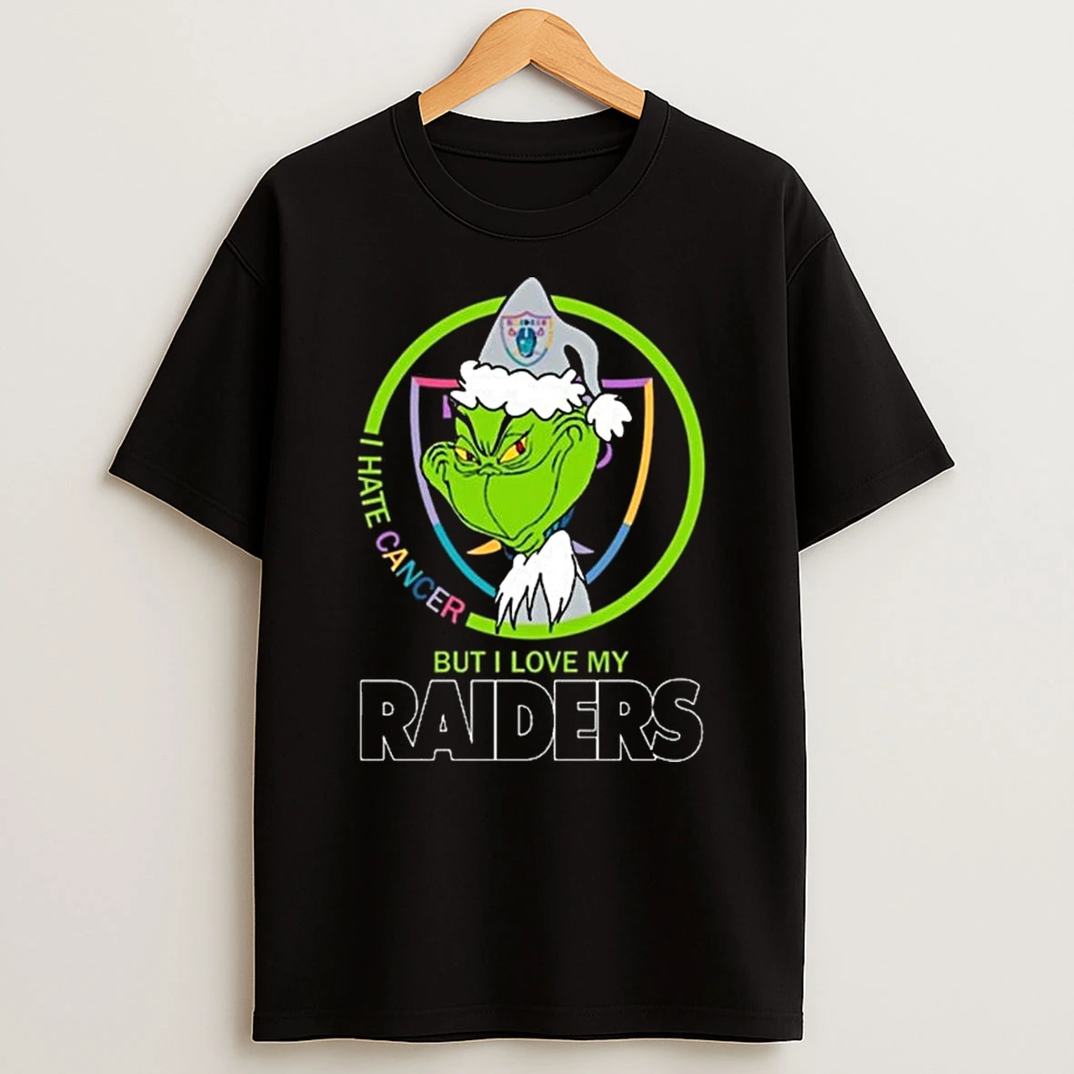 The Grinch I Hate Cancer But I Love My Las Vegas Raiders 2025 T Shirt