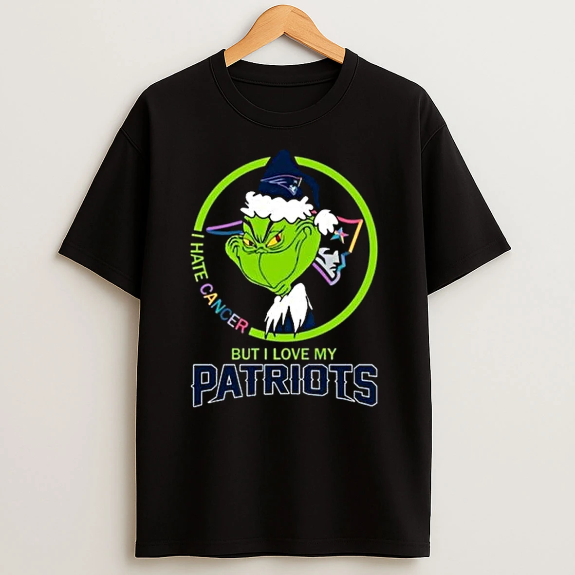 The Grinch I Hate Cancer But I Love My New England Patriots Nfl Merry Christmas T Shirt