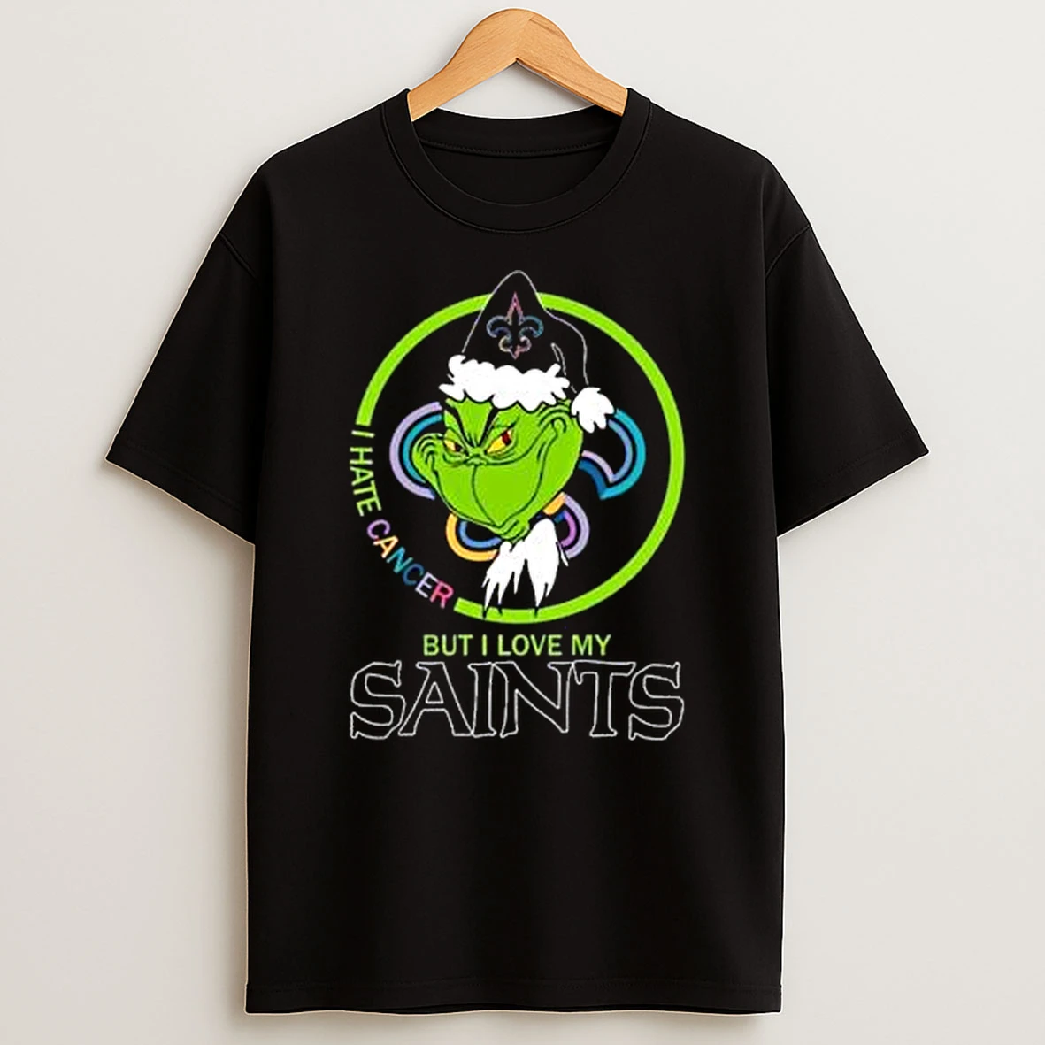 The Grinch I Hate Cancer But I Love My New Orleans Saints Nfl Merry Christmas T Shirt
