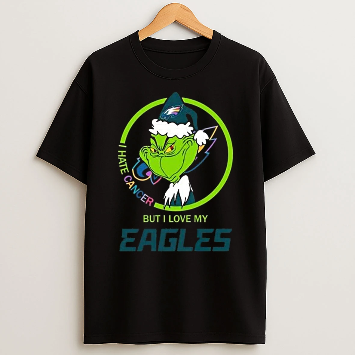 The Grinch I Hate Cancer But I Love My Philadelphia Eagles 2025 T Shirt