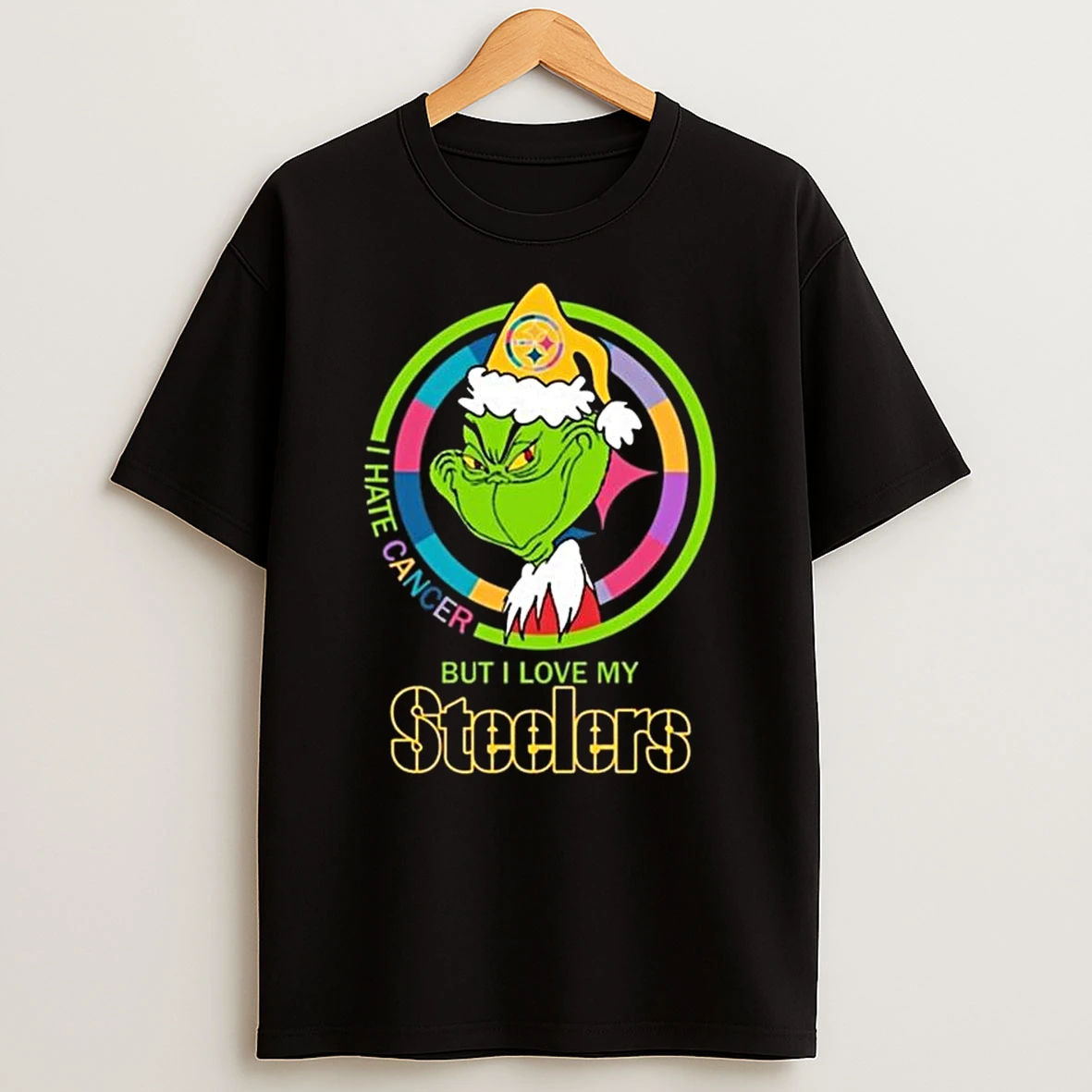 The Grinch I Hate Cancer But I Love My Pittsburgh Steelers 2025 T Shirt