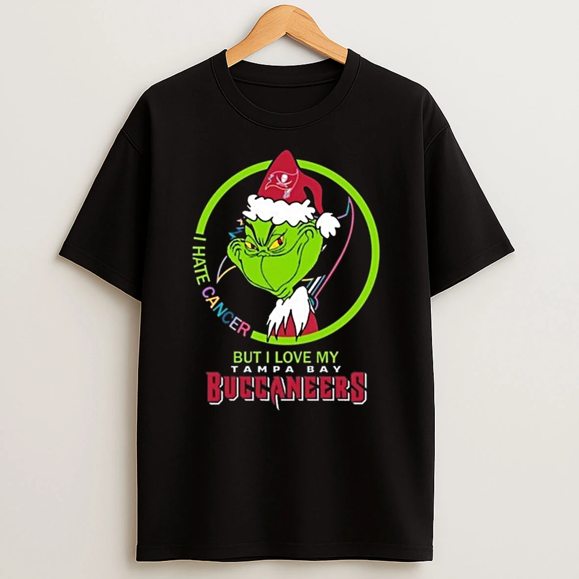 The Grinch I Hate Cancer But I Love My Tampa Bay Buccaneers 2025 T Shirt