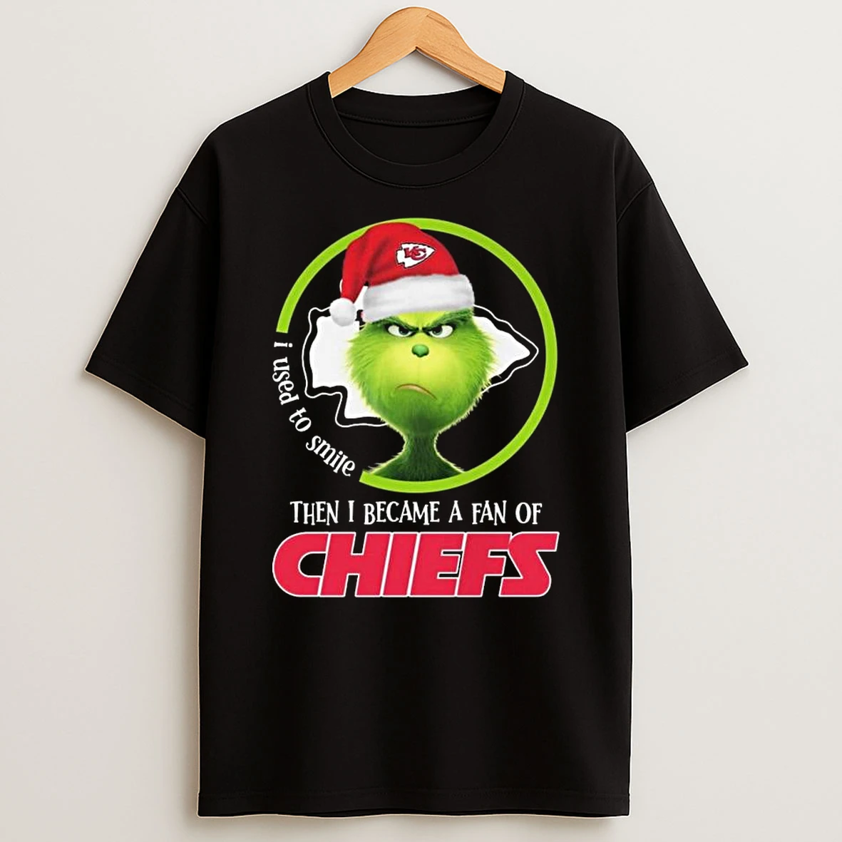 The Grinch I Used To Smile Then I Became A Fan Of Kansas City Chiefs T Shirt