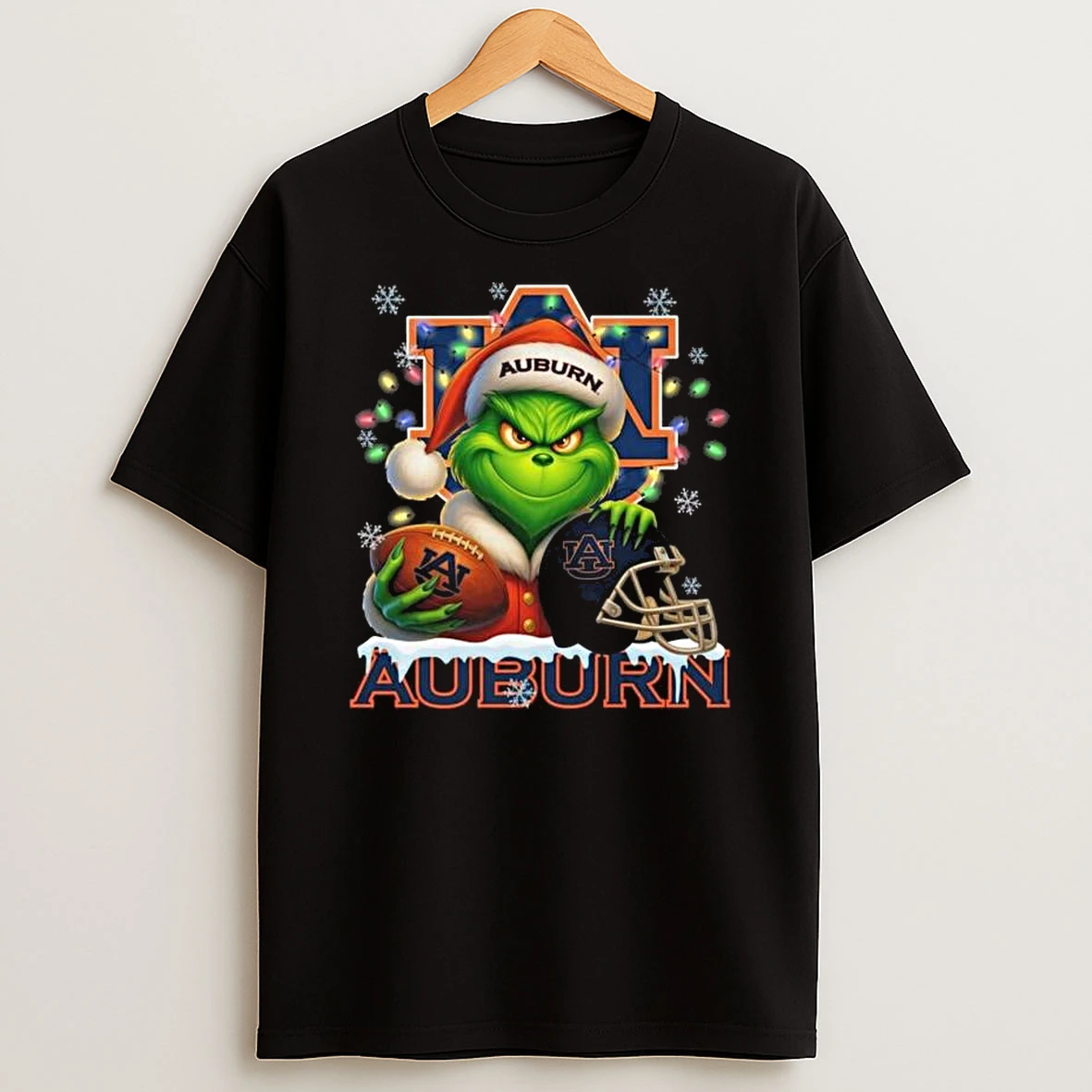 The Grinch X Ball And Helmet Auburn Tigers Merry Christmas 2025 T Shirt