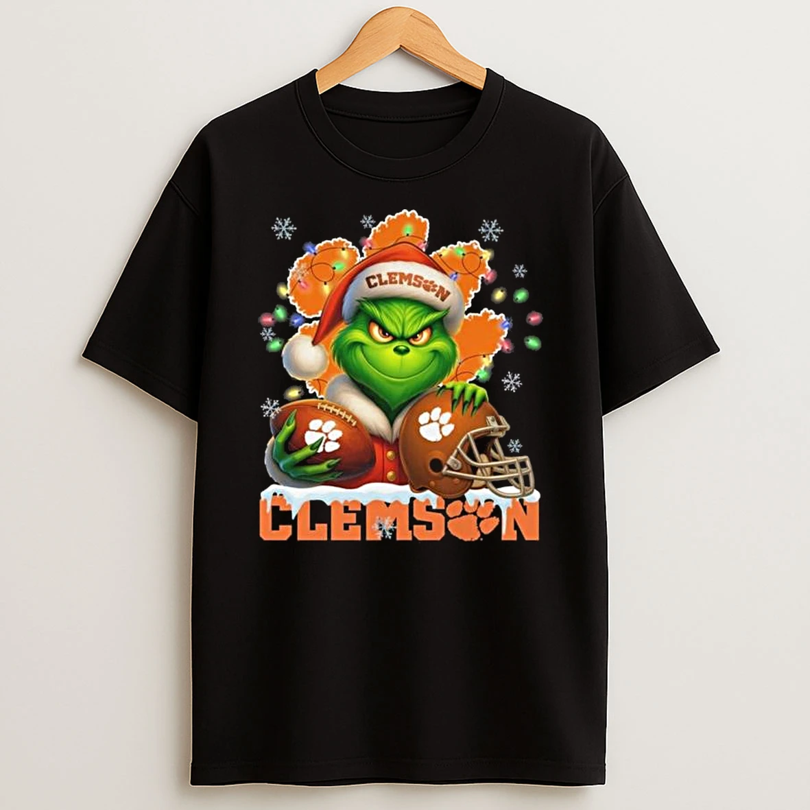 The Grinch X Ball And Helmet Clemson Tigers Merry Christmas 2025 T Shirt