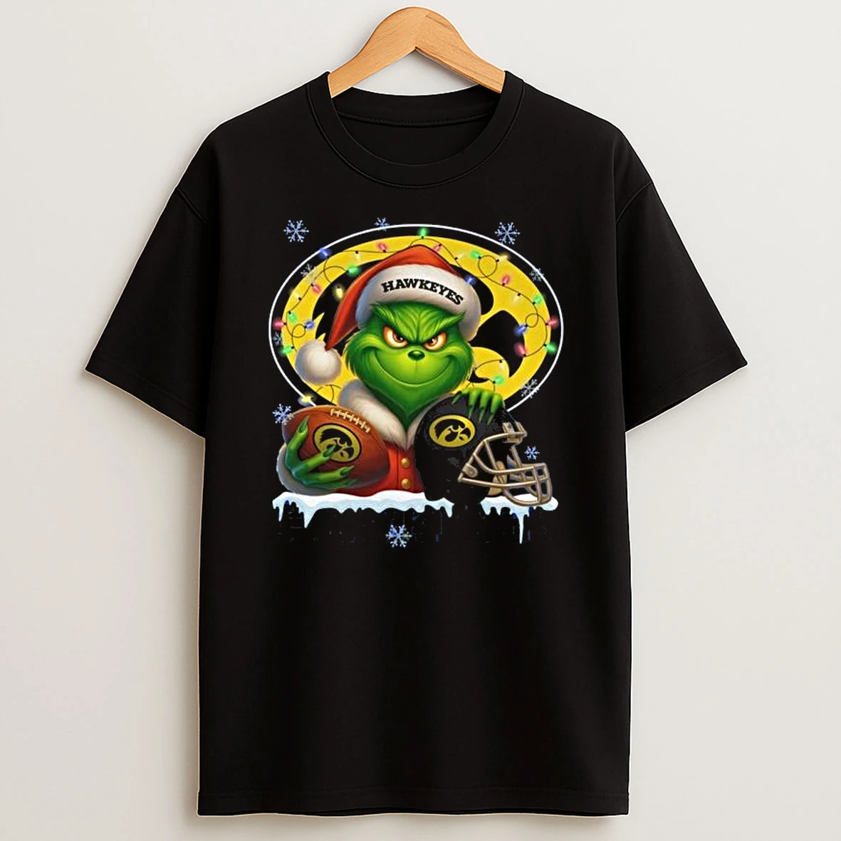 The Grinch X Ball And Helmet Iowa Hawkeyes Merry Christmas 2025 T Shirt