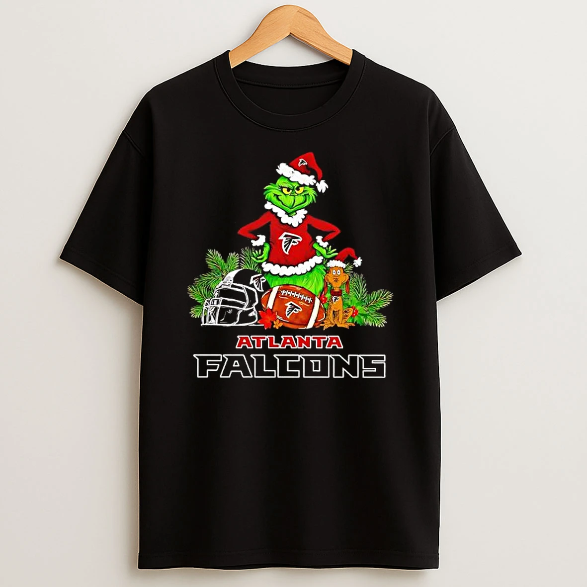 The Grinch And Max Atlanta Falcons Christmas Helmet Items T Shirt