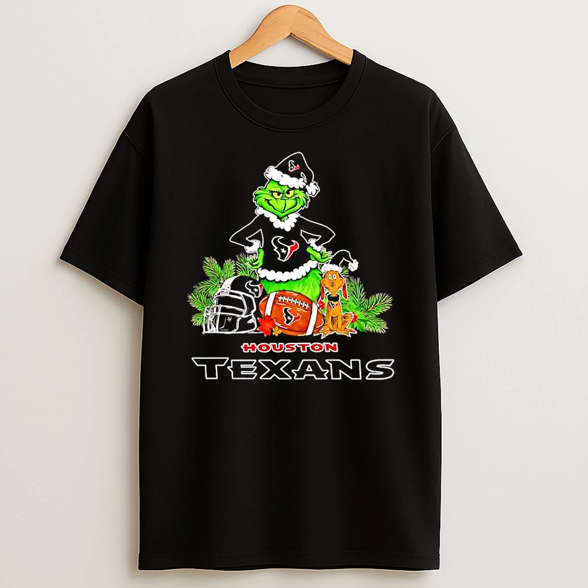The Grinch And Max Houston Texans Christmas Helmet Items T Shirt