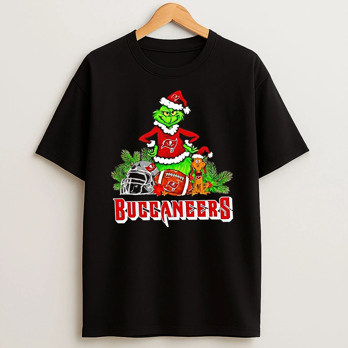 The Grinch And Max Tampa Bay Buccaneers Christmas Helmet Items T Shirt