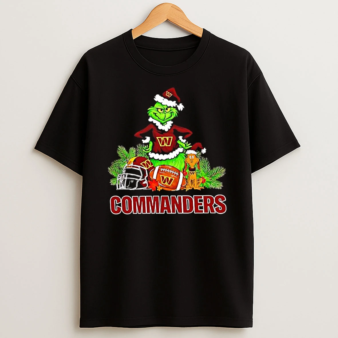 The Grinch And Max Washington Commanders Christmas Helmet Items T Shirt