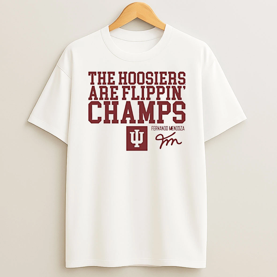 The Hoosiers Are Flippin Champs Fernando Mendoza Indiana Hoosiers Football Signature Circle T Shirt