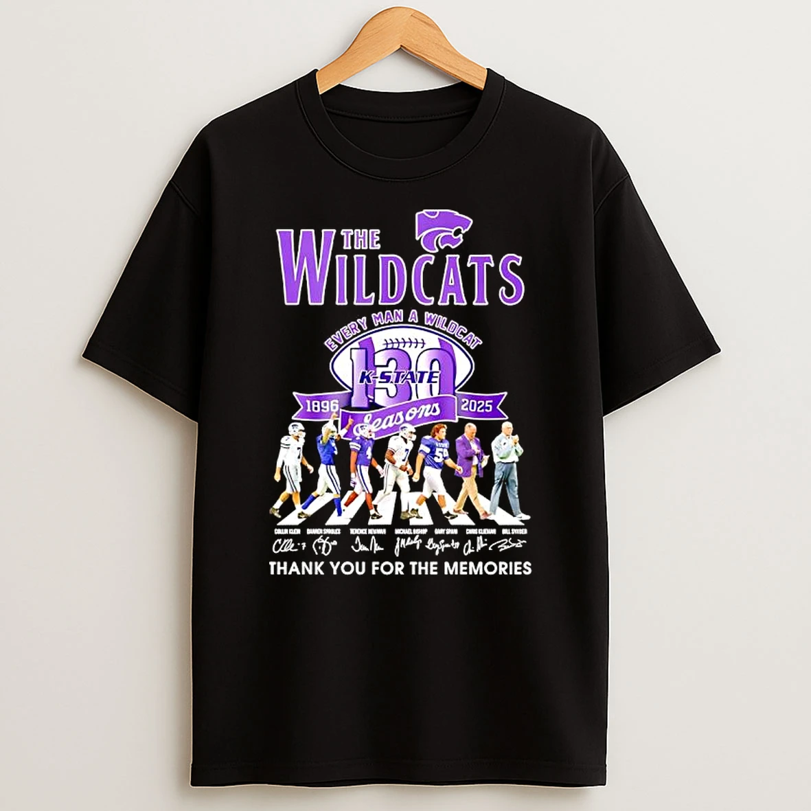 The Kansas State Wildcats Every Man A Wildcat 1896 2025 Signatures Seasons T Shirt