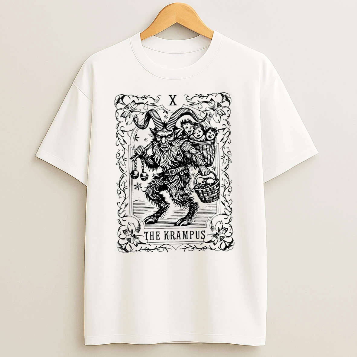 The Krampus Tarot Card Goth Christmas T Shirt