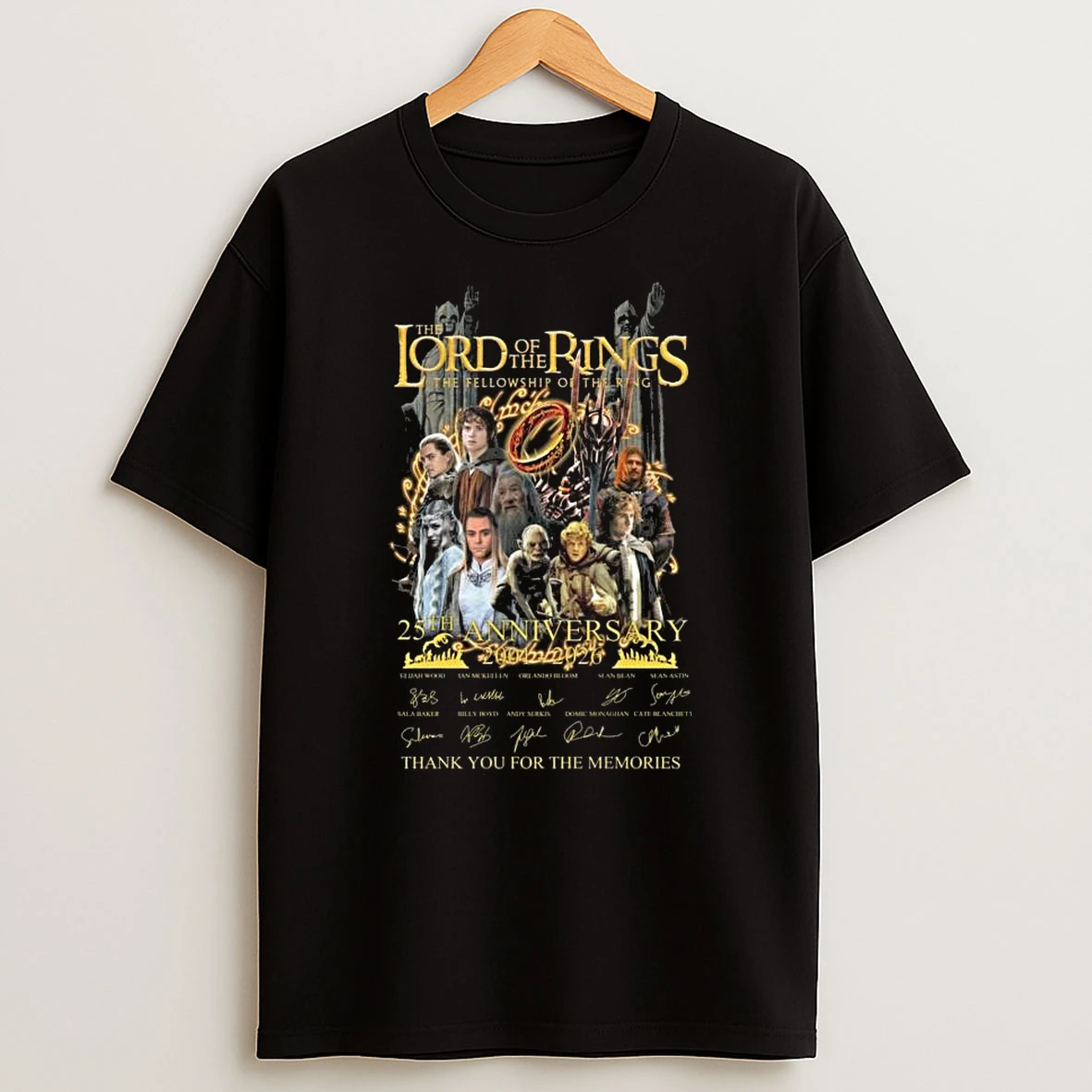The Lord Of The Rings The Fellowship Of The Ring 25th Anniversary 1001 2026 Signatures Thank You For The Memories T Shirt