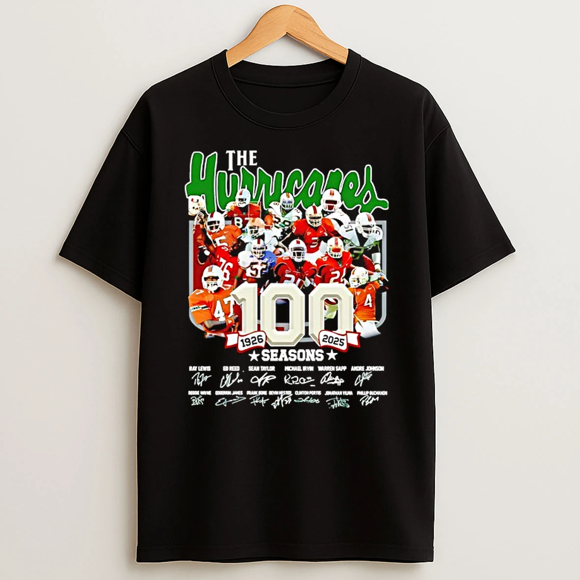 The Miami Hurricanes 100 Season 1926 To 2026 Players Signature T Shirt
