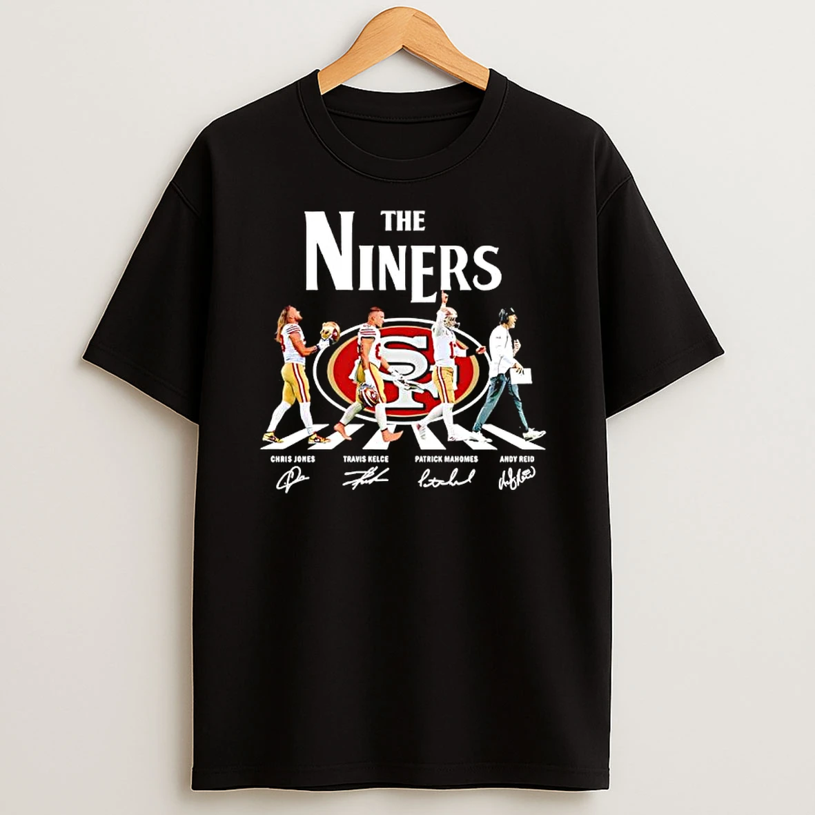 The Niners San Francisco 49ers Four Figures Players Abbey Road Signatures T Shirt