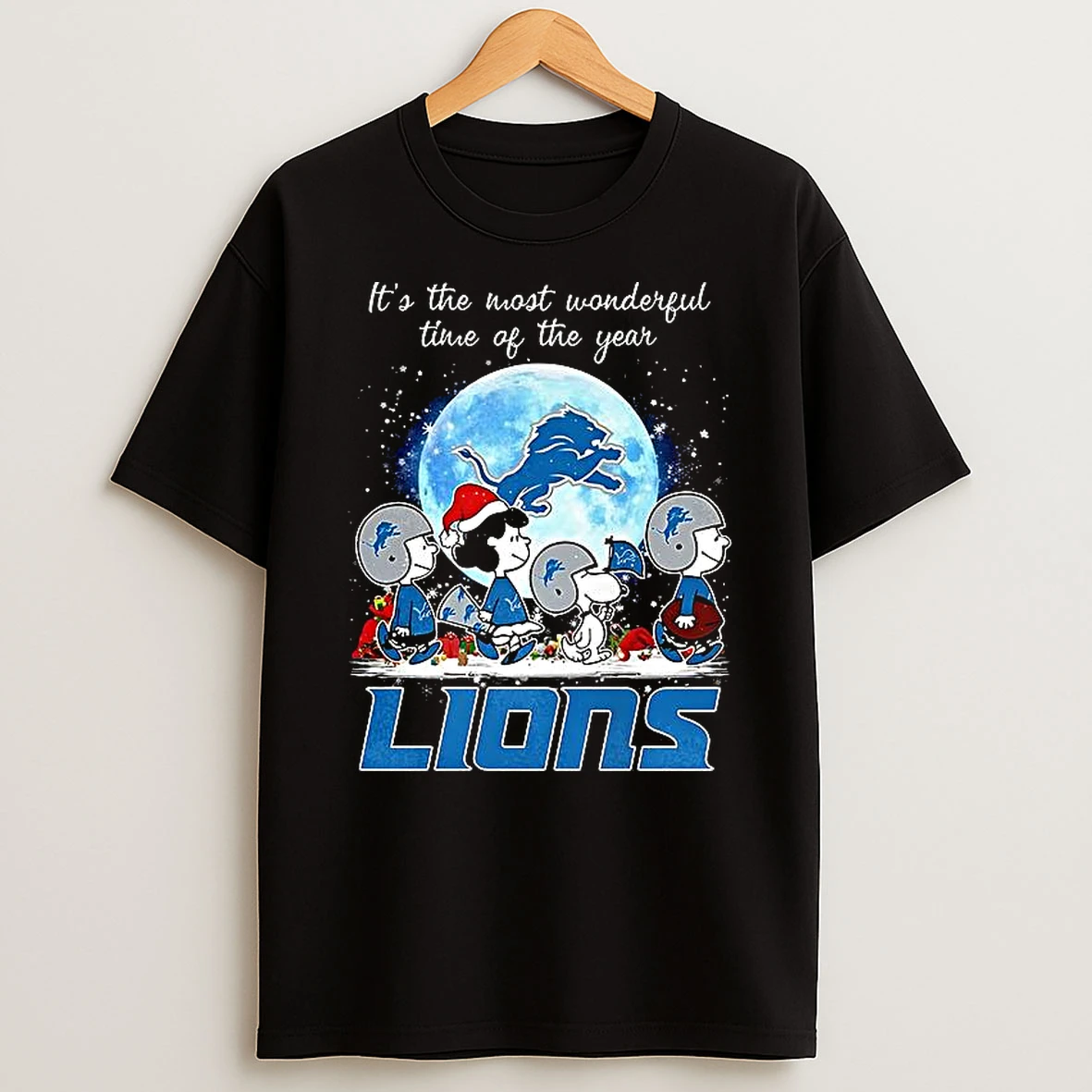 The Peanuts Detroit Lions Its The Most Wonderful Time Of The Year Merry Christmas T Shirt